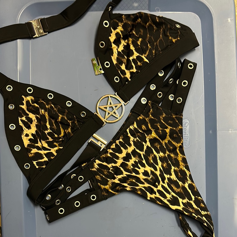 Killstar leopard print thong bikini set